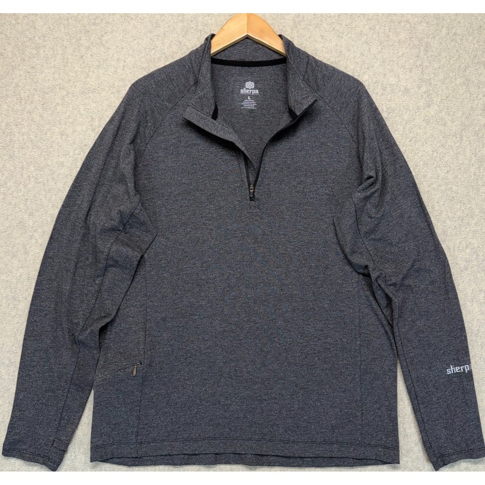 Sherpa Adventure Gear 1/4-Zip Sweatshirt Mens Charcoal Gray Heather Pullover L